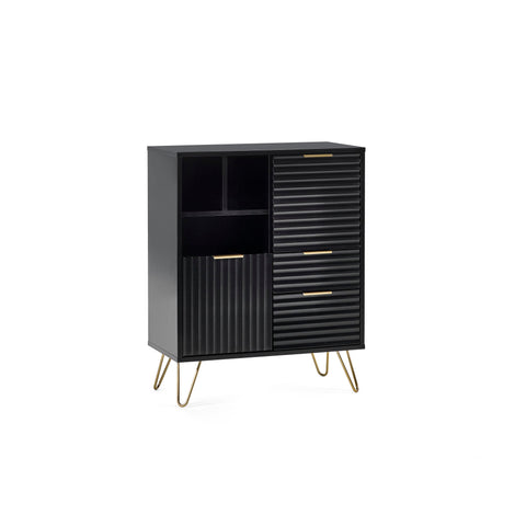 Murano 2 Door 2 Drawer Sideboard - Black - MUR105