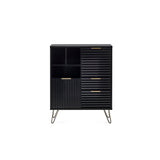 Murano 2 Door 2 Drawer Sideboard - Black - MUR105