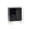 Murano 2 Door 2 Drawer Sideboard - Black - MUR105