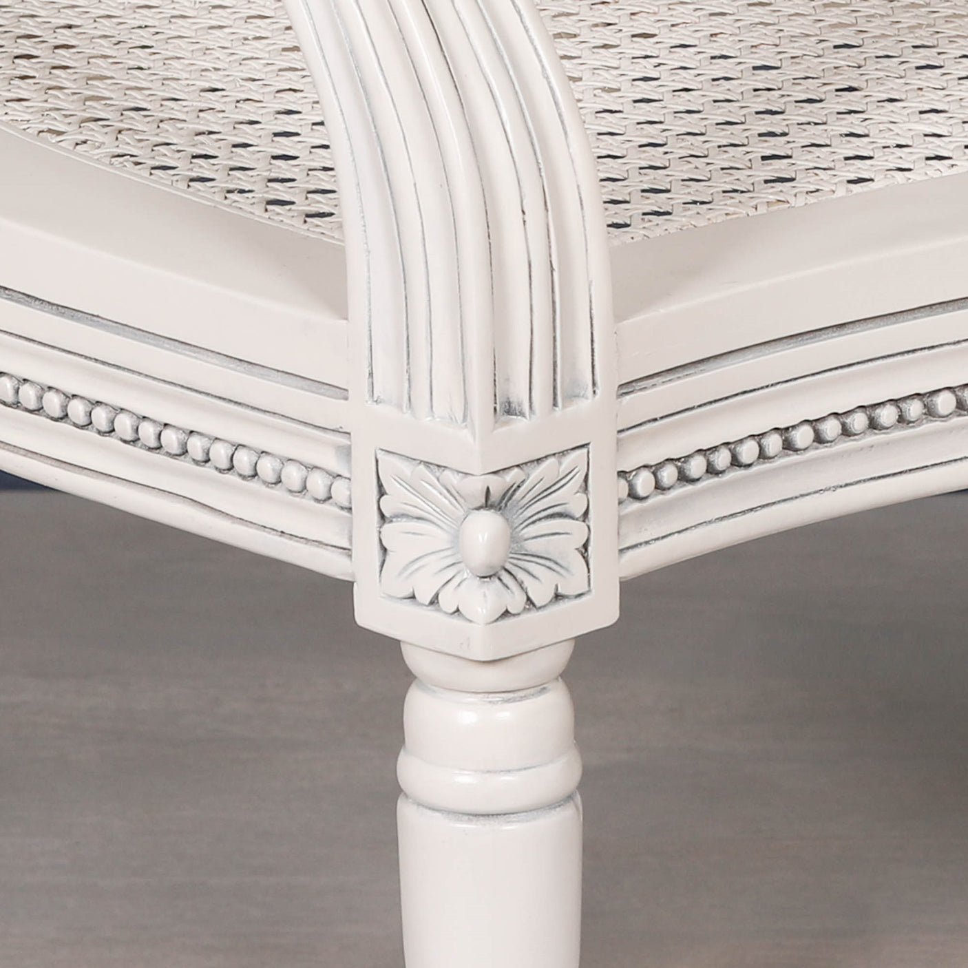 Off White Chateau Rattan Dining / Bedroom Arm Chair