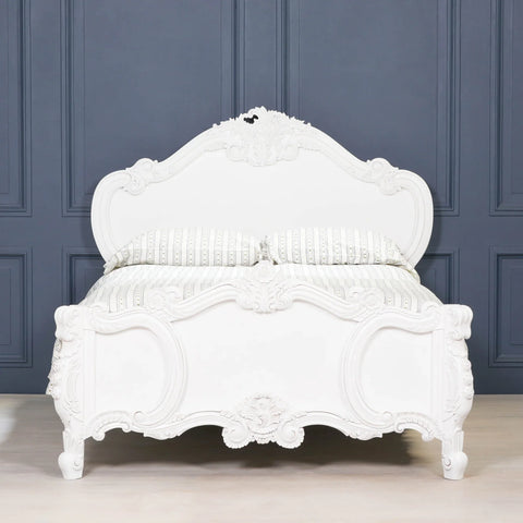 French Carved Rose Cherub Double Size 4ft6 Bed