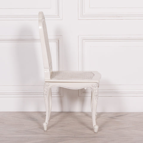 Off White Rattan Dining / Bedroom Chair