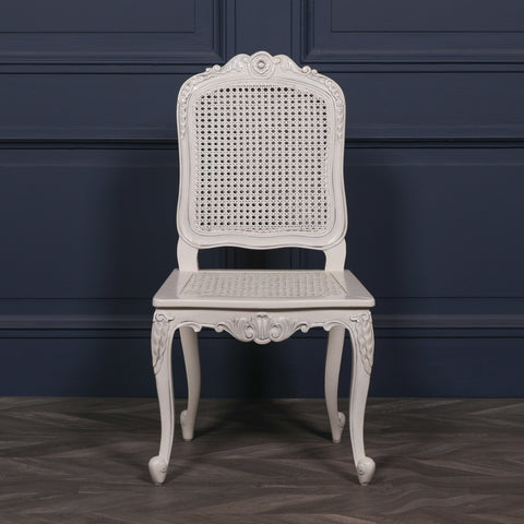 Off White Rattan Dining / Bedroom Chair