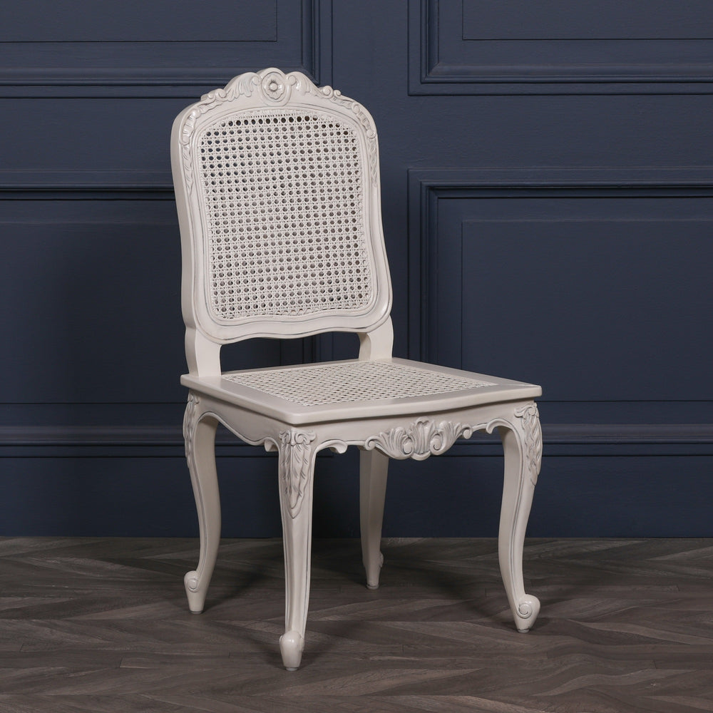Off White Rattan Dining / Bedroom Chair