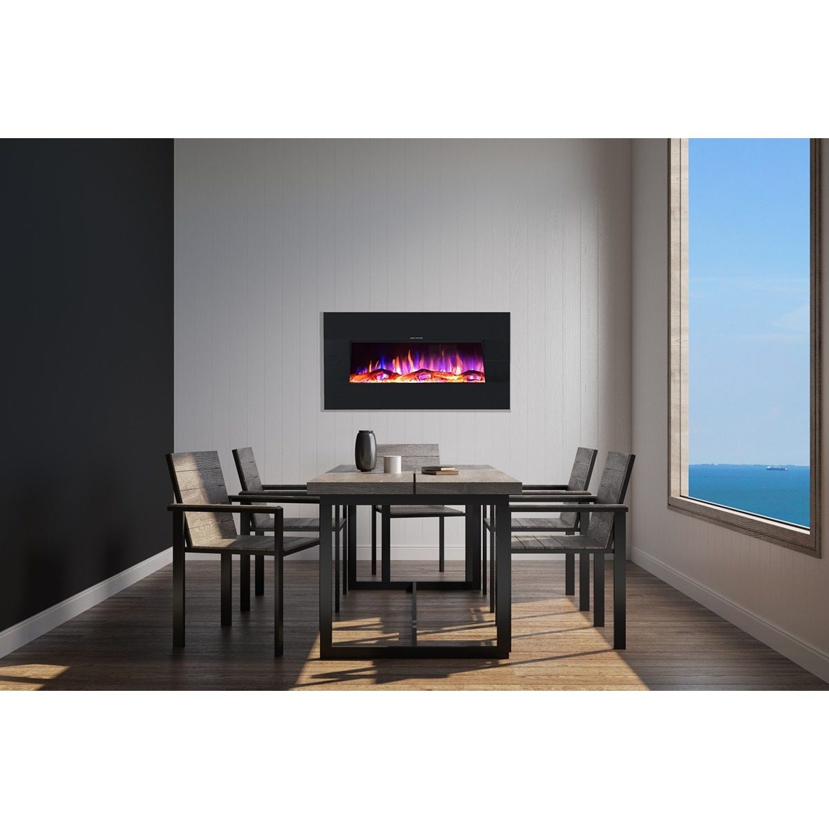 Ezee Glow 42" Mini Zara Black Wall Hung Fire