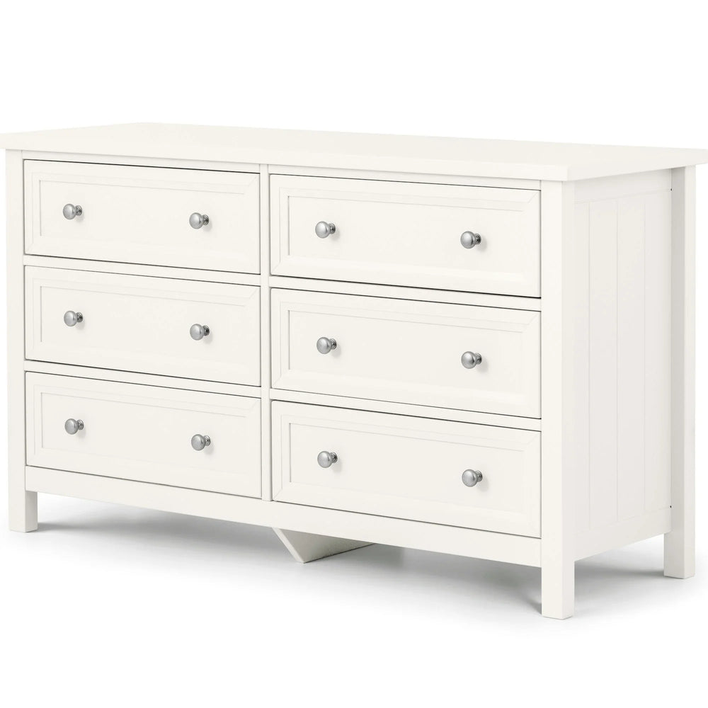 Maine 6 Drawer Wide Chest - Black - MAI155