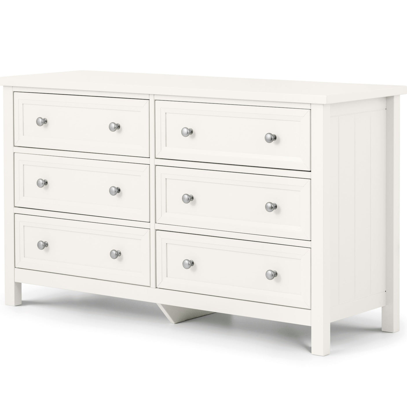 Maine 6 Drawer Wide Chest - Black - MAI155