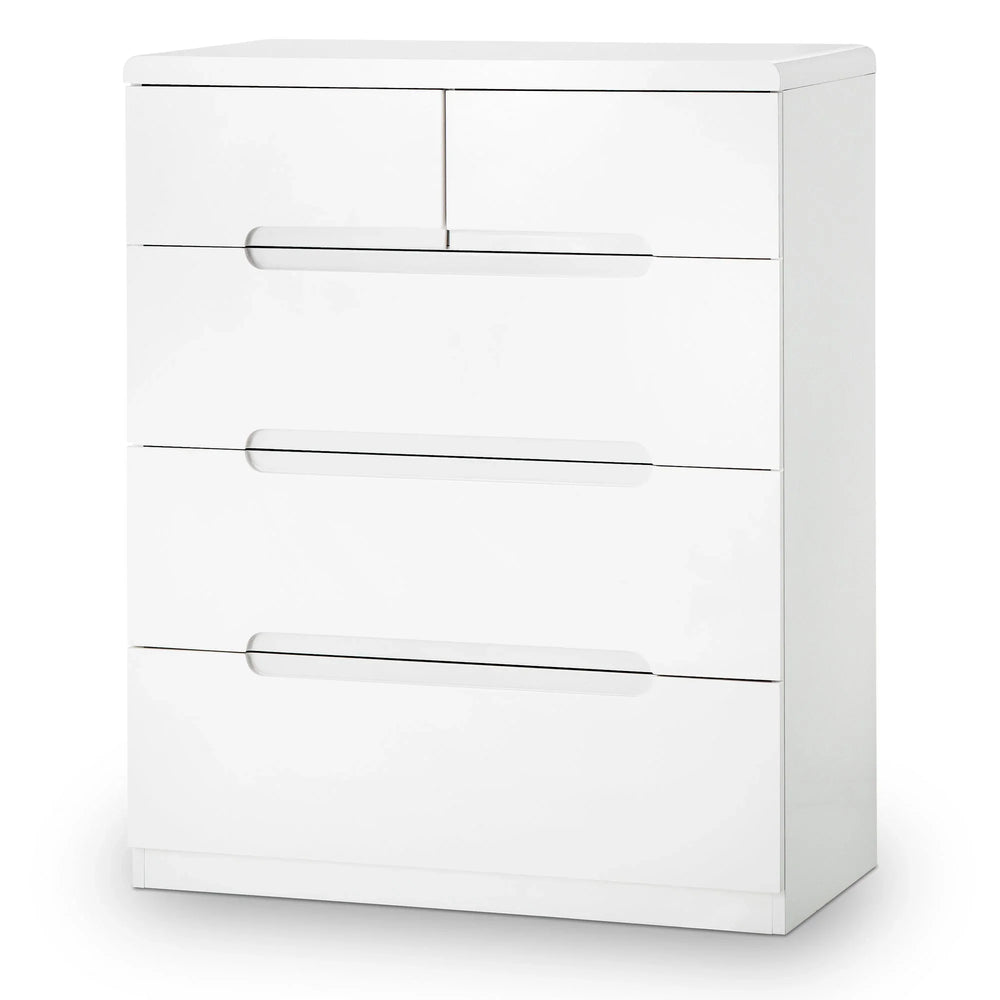 Manhattan 3+2 Drawer Chest - White - MAN203