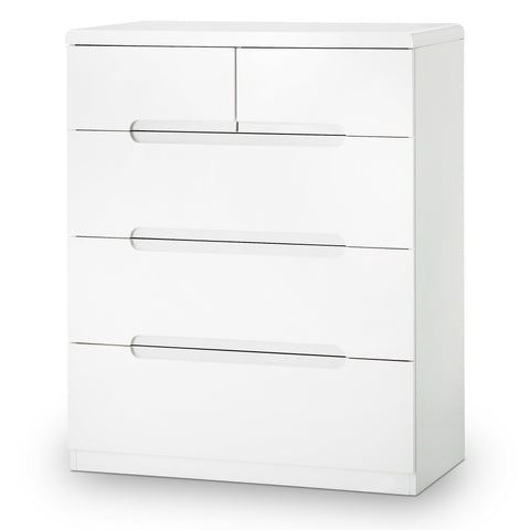 Manhattan 3+2 Drawer Chest - White - MAN203