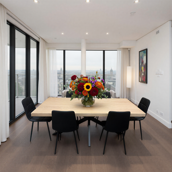 Manor Oak 2 Metre Table with 6 Fredrik PU Chairs