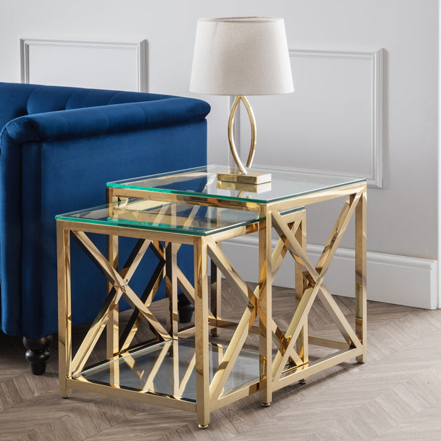 Miami Nest Of Tables - Gold - MIA204