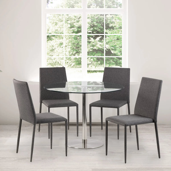 Milan Round Pedestal Table - Silver - MIL001