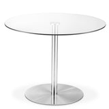Milan Round Pedestal Table - Silver - MIL001