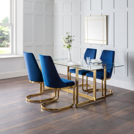 Vittoria Cantilever Dining Chairs (Set of 2) - Blue - VIT004