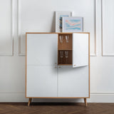 Moritz 4 Door Cabinet - White and Light Brown - MOR001