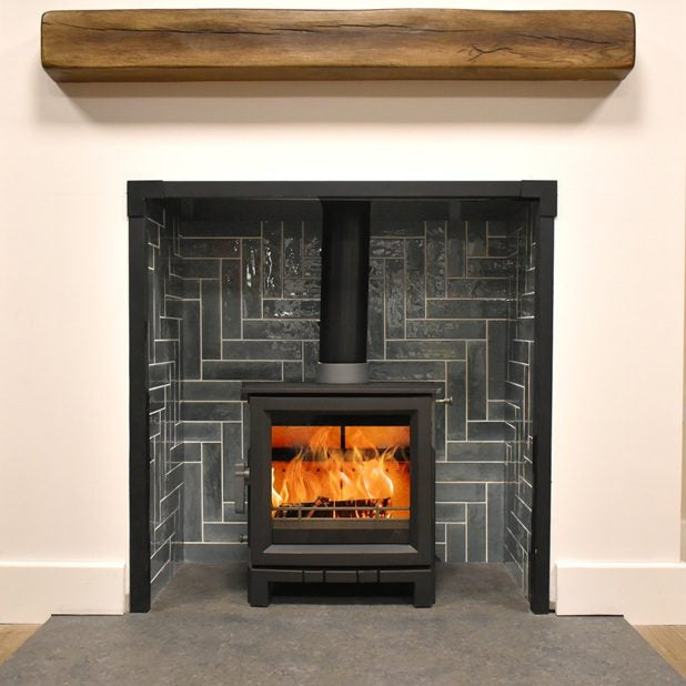 Side view of Mourne Summit 5 stove highlighting integrated air controls
