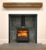 Side view of Mourne Summit 5 stove highlighting integrated air controls