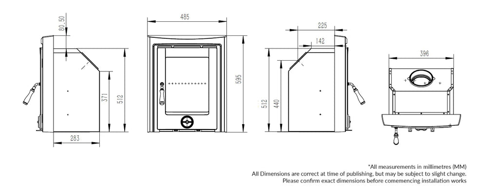Muckross 4.6kW Multi Fuel (Eco) - Technical Drawing