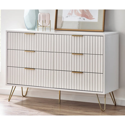 Murano 6 Drawer Chest - White - MUR005