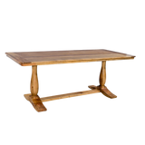 Wooden dining table on a white background