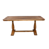 Wooden table with a rustic design on a white background