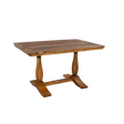 Wooden table with a rustic design on a white background