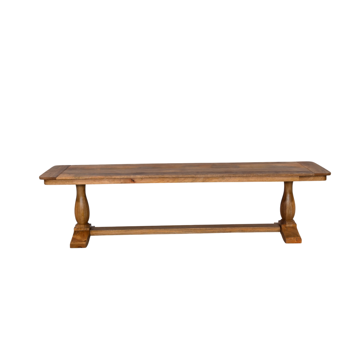 Wooden table with a rustic design on a white background