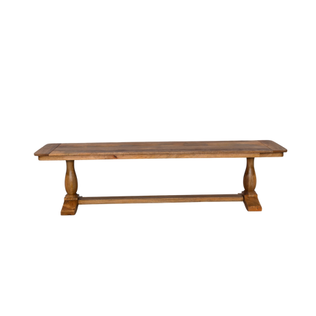 Wooden table with a rustic design on a white background