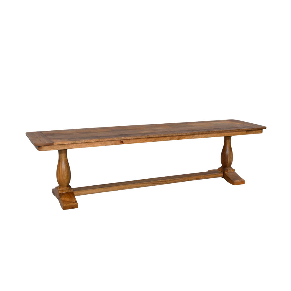 Wooden bench with a rustic design on a white background