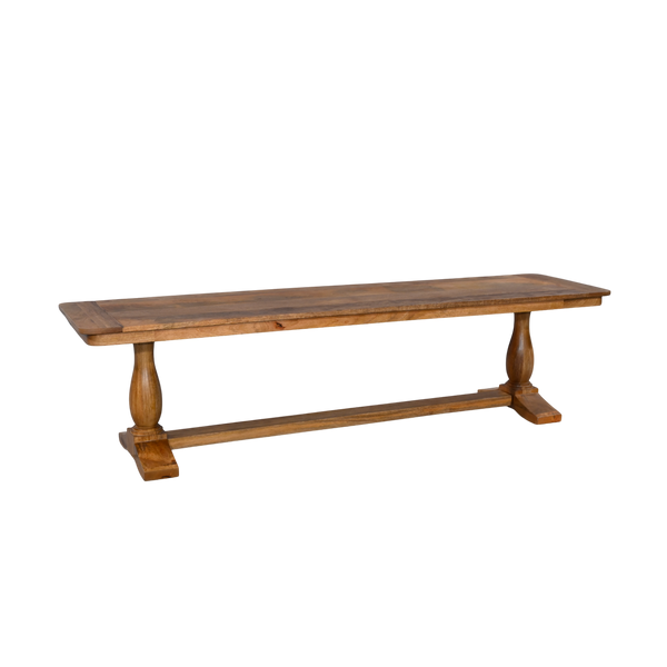 Wooden bench with a rustic design on a white background