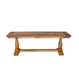 Wooden table with a rustic design on a white background