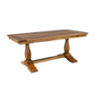 Wooden table with a rustic design on a white background