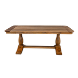 Wooden table with a rustic design on a white background