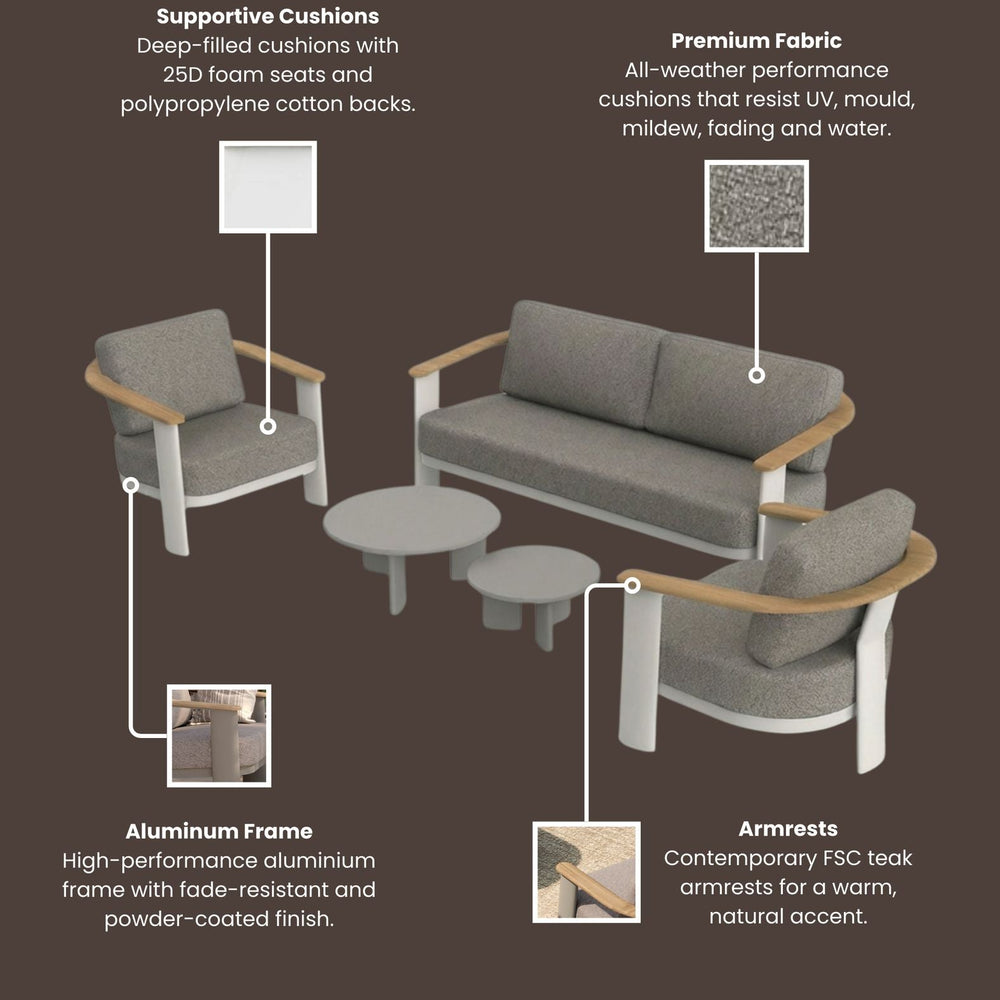 Image of NAIA 5 Seater Lounging Set with Coffee Table
