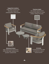 Image of NAIA 5 Seater Lounging Set with Coffee Table