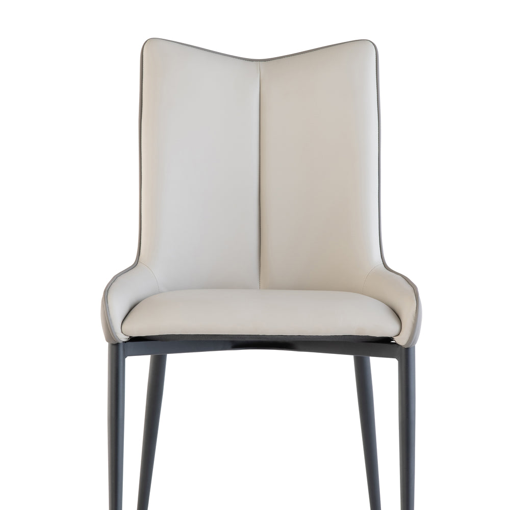 Stylish Grey Dining Chair with Black Legs - Contemporary Design