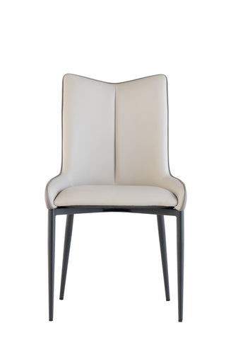 Stylish Grey Dining Chair with Black Legs - Contemporary Design