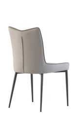 Stylish Grey Dining Chair with Black Legs - Contemporary Design