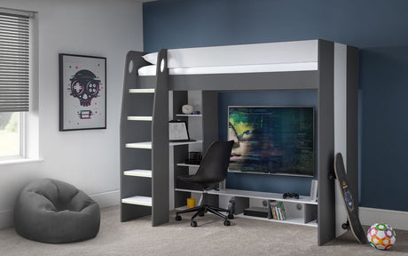 Nebula Gaming Bed - Charcoal & White