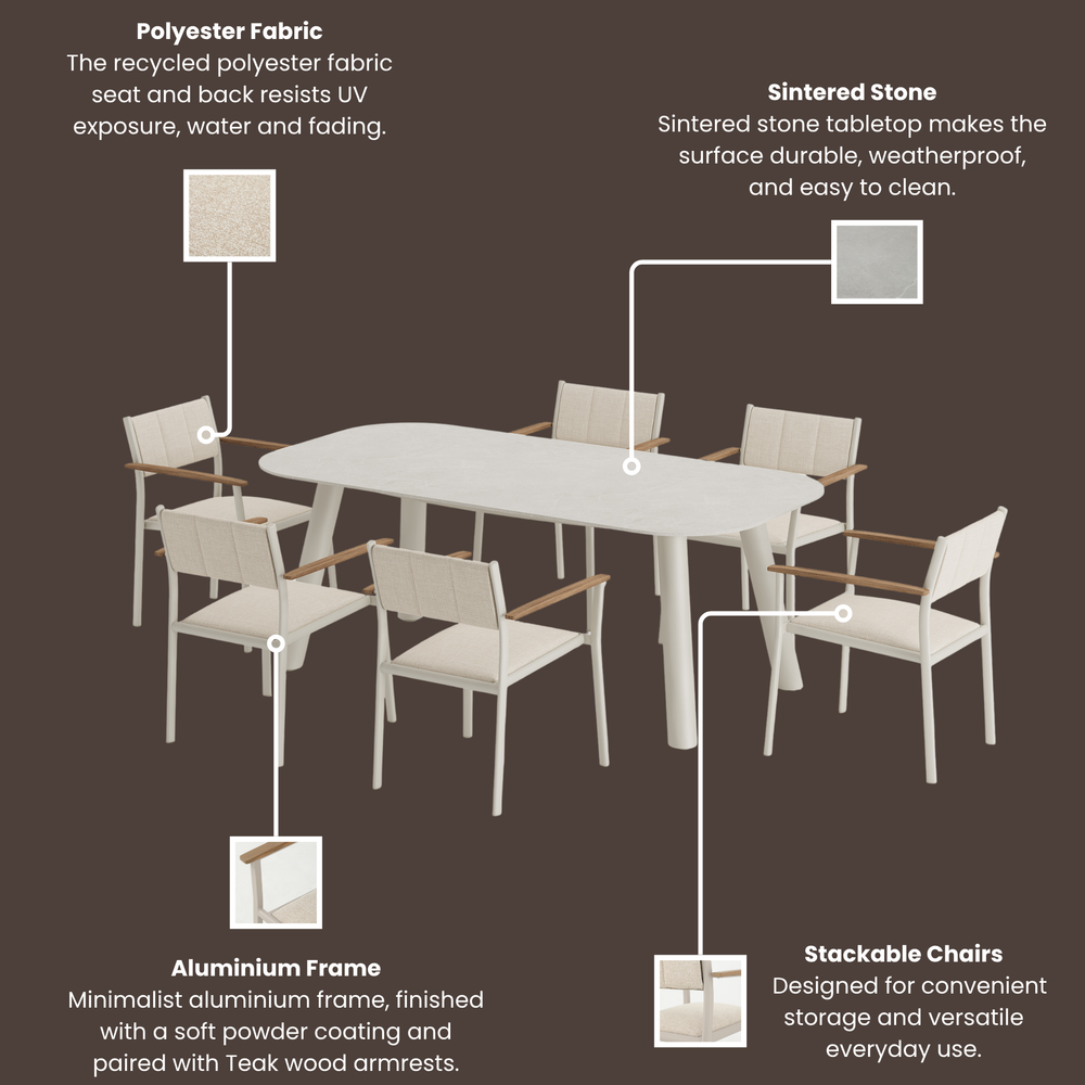Image of NEXO 6-Seater Dining Table and Chairs
