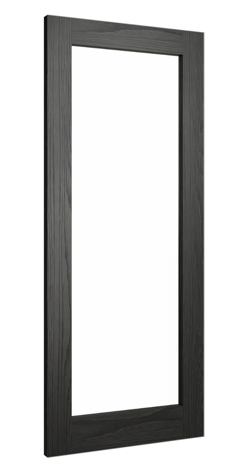 Clear Glazed Oak Door - NM6 Non-Metallic - Brushed Black Oak