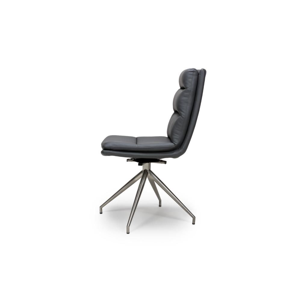 Nobo Swivel Chair Brushed Steel Grey (sold in 2's) - Image 3