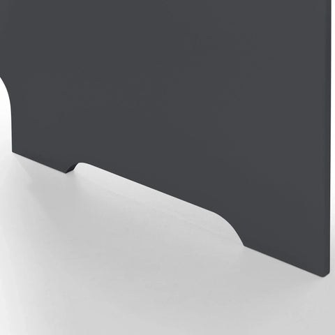 Anthracite dining set table corner with modern cut-out detail on white background