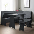 Anthracite grey corner dining set with bench and table in a modern dining room