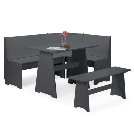 Newport Corner Dining Set With Storage Bench - White - NEW201