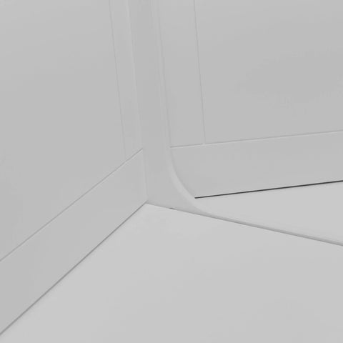 Dove grey dining set corner seat detail with smooth finish and clean panel lines