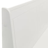 Close-up of white panelled seat back from corner sofa set