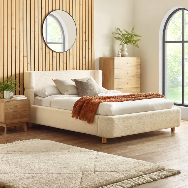 Obreon Boucle Bed - Beige / Double - OBE001