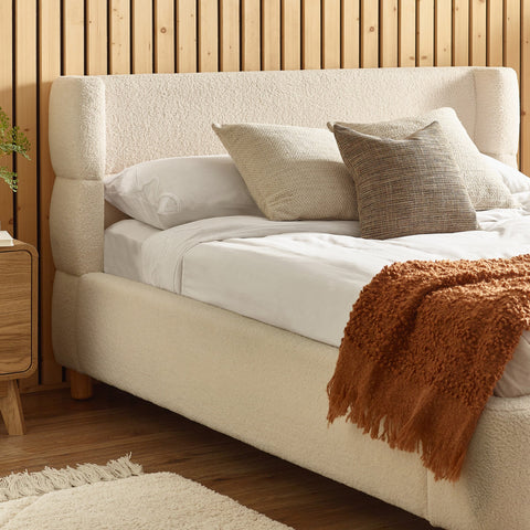 Obreon Boucle Bed - Beige / Double - OBE001