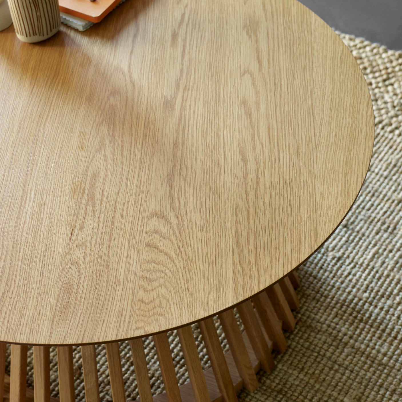 Ollie Round Coffee Table - Light Brown - OLL001